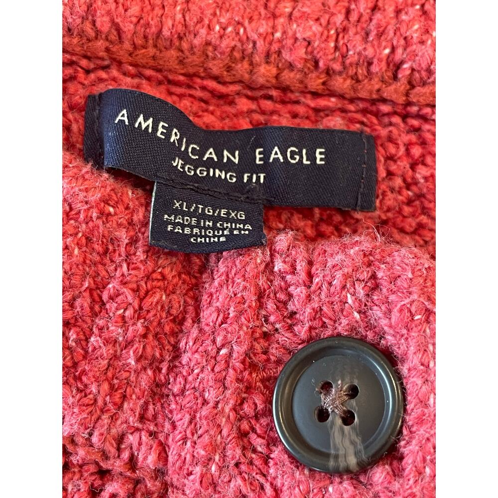 American Eagle Pink jegging fit Henley sweater XL - Picture 4 of 10
